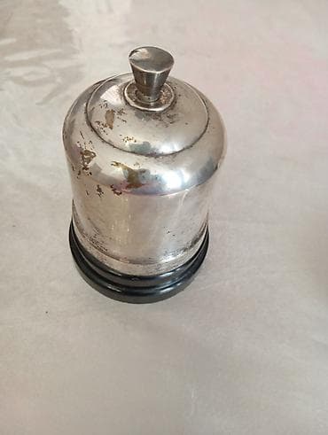 şam: Vintage şam qabağı və metal qapaq dəsti - Material: qalın şüşə şam — 4