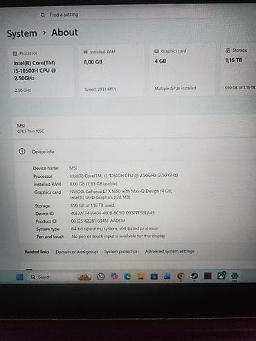 asus eee pc ha: Noutbuk MSI GF63 THIN — 2
