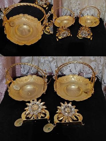 бра бронза: Klassik üslubda çoxşamlı şamdan - Material: metal (qızılı rəng — 1