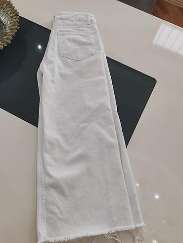 dr meral elixir: ZARA qadın cins şalvar – ağ rəng - Model: geniş kəsim (wide leg) — 3
