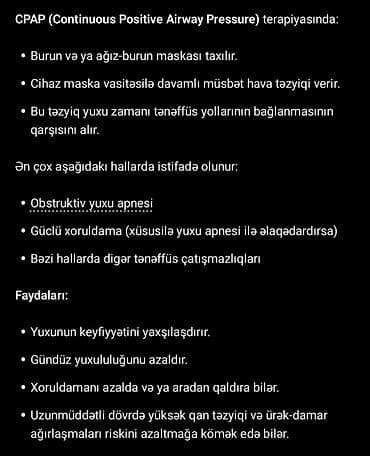 tibbi sabo: BPAP/CPAP tənəffüs terapiya cihazı dəsti Təyinatı: - Obstruktiv yuxu — 2