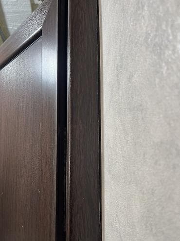 plastik tara: PVC (uPVC) qapı – Worldplast profilli, ağac teksturalı qəhvəyi rəng — 3