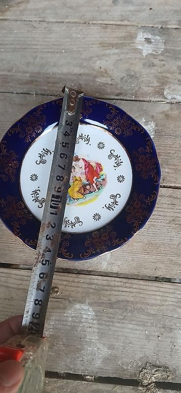 oglan tort sekilleri: Boşqablar, 6 ədədli dəst, rəng - Göy, Farfor — 3