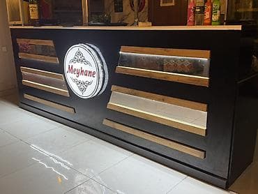 Meyhanə üçün bar/ kassalı resepsiyon stendi - Dizayn: Ön paneldə