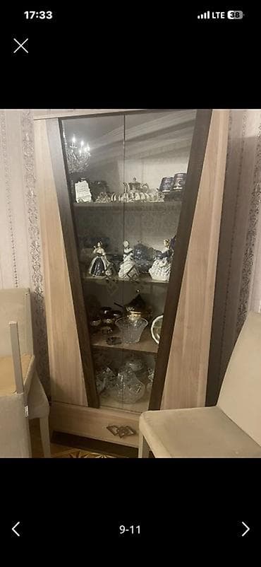 dekor ref: Mebel dəsti 1) Künc qarderob - Material: ağac fakturalı laminat — 2