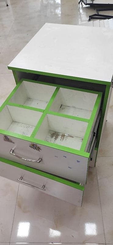 tum: Ofis üçün 3 çekmecəli kompakt tumbə - Material: laminat/LDSP, ağ — 4