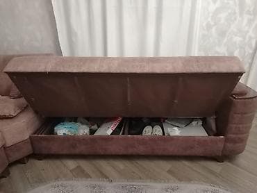 divan dəst: Künc divan, İşlənmiş, Bazalı, Parça, Çatdırılma yoxdur — 5