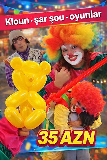 Paltar tikişi: Kloun xidmətləri – şar şou və oyunlar - Uşaqlar üçün əyləncəli kloun — 1