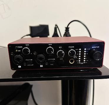 Səs kartları: USB Audio Interface – 2 giriş / 2 çıxış, qırmızı metal korpus — 1