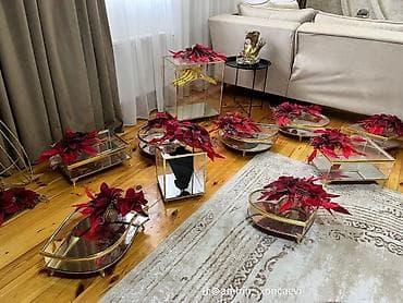 parda: Şüşə və güzgü səthli dekorativ xonça dəsti - Material: şəffaf şüşə — 3