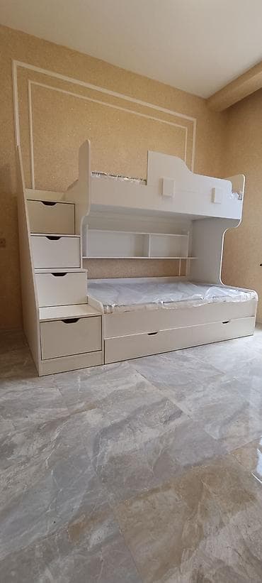 Oğlan və qız üçün, Yeni, Çarpayı, Matras ilə, Siyirməli, Laminat
