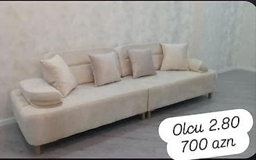 divan olcusu: Bej rəngli geniş divan - Ölçü: 2.80 m (şəkildə qeyd olunub) - Qiymət — 1