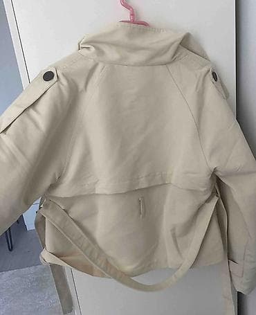 apple kemer: Qısa bej trençkot - Rəng: krem/bej - Model: qısa kəsim trençkot — 3