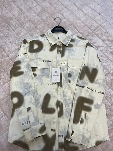 Рубашки: Uniseks uzunqol köynək – D-LAOCHUAN - Rəng: krem/bej fon üzərində — 3