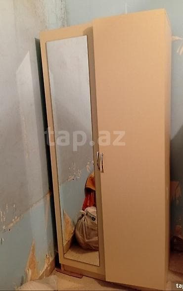 2 qapılı, Güzgülü, Bej, Digər material, Açılan, Düz dolab
