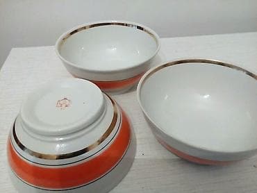 Супницы, цвет - Оранжевый, Фарфор, СССР — 3
