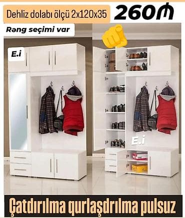 paltar mebeli: Dehliz dolabı – 2x120x35 sm ölçüdə - Rəng seçimi var - Ayaqqabı və — 1