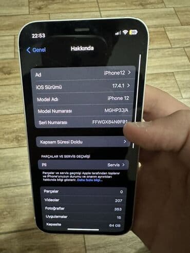 Apple iPhone: IPhone 12, 64 GB, Ağ, Face ID — 7