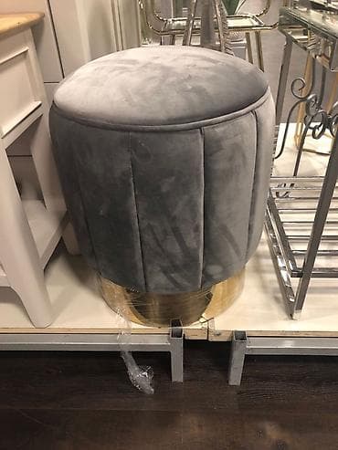 yataq mebileri: Pufik oturacaq, Vеlur parça, rəng - Boz — 4