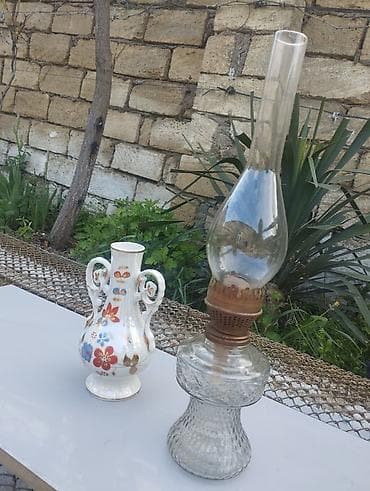 saxta baba seiri: Məhsul: 2 ədəd dekorativ ev aksesuarı dəsti - Şüşə kerosin lampası — 1
