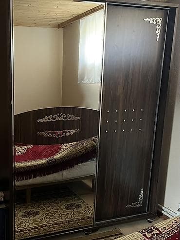 dolab ucuz: 2 qapılı, Güzgülü, Qəhvəyi, Taxta, Kupe, Düz dolab — 1