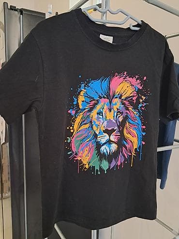 Uşaq T‑shirt dəsti – 4 ədəd - Qara T‑shirt: ön hissədə çoxrəngli şir lalafo.az -da Uşaq T‑shirt dəsti – 4 ədəd - Qara T‑shirt: ön hissədə çoxrəngli şir