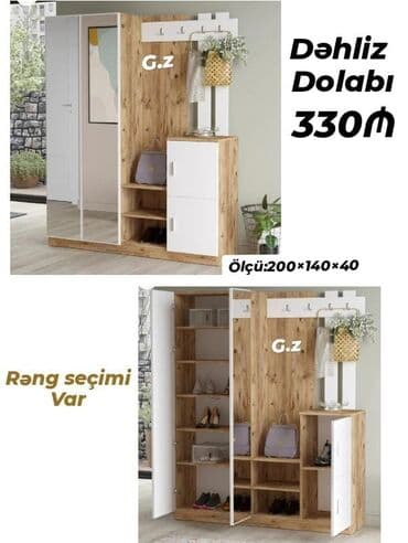 Dolablar: Açılan, 2 qapılı Düz dolab, Dəhliz dolabı — 1