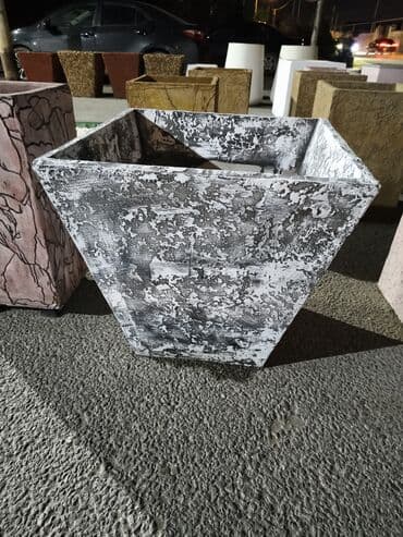 Beton dekorativ dibçək/qutu - Material: yüksək keyfiyyətli beton