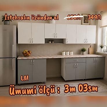 Mətbəx mebellərinin sifarişlə hazırlanması✔️ Ölçü : 3metr03sm☑️ üst — 1