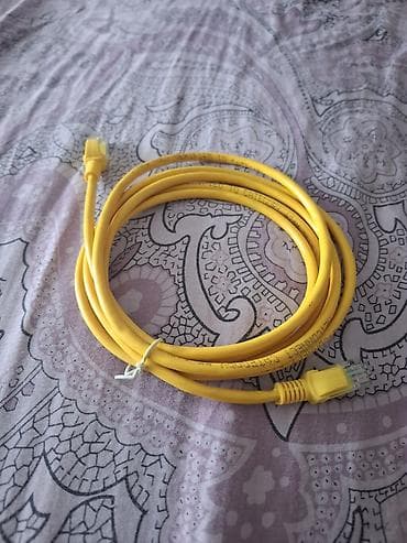 modem usb: Sarı rəngli Ethernet şəbəkə kabeli - RJ45–RJ45 ucları - Kategoriya — 1