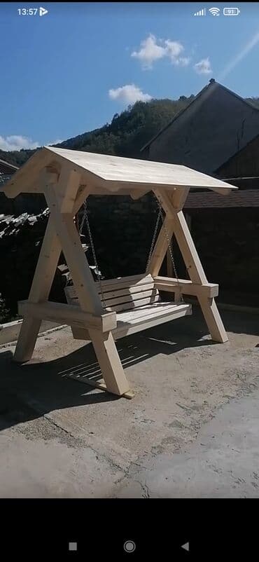 Bağ, çöl mebeli: Skamya-yelləncəl, Zontikli, Taxta — 7