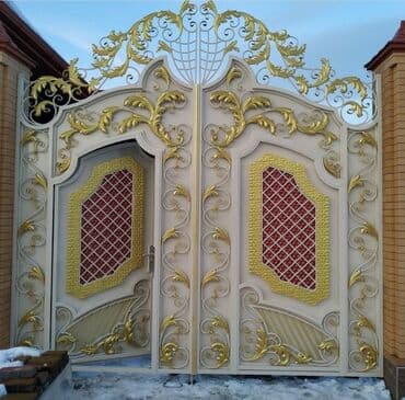 входные двери с ковкой и стеклом: Metal EN MMC olaraq istədiyiniz forma və ölçüde demir işlerinin — 3