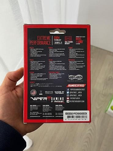 Modemlər və şəbəkə avadanlıqları: Operativ yaddaş (RAM) Patriot Memory, > 32 GB, 4000 Mhz, DDR4, PC üçün, Yeni — 2