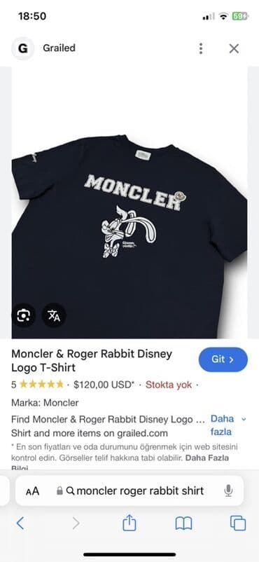 kişilər üçün toxunma papaqlar: Futbolka, Moncler, S (EU 36), rəng - Göy — 7