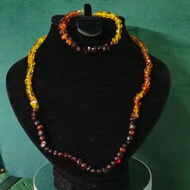 Original pribaltika tebii assorti kəhraba (янтарь) dest boyunbağ