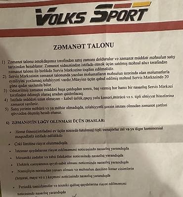 trenajoru: VolksGym qaçış trenajoru - Brend/model: VolksGym (Volks Sport zəmanət — 3