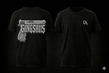 🖤kişi üçünQara rəngli qrafik T‑şört kolleksiyası – Dark Aura — 5