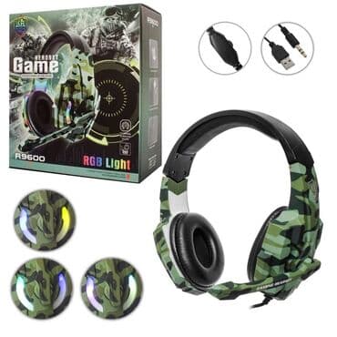 Oyun qulaqlığı – R9600 RGB Light, kamuflyaj dizayn - Tam ölçülü oyun