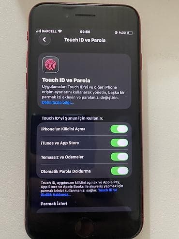 iphone xd: IPhone SE 2022, 64 GB, Qırmızı, Barmaq izi — 8