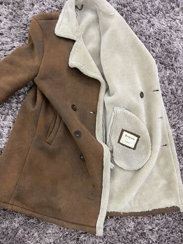 çoban paltarı: Palto, Stradivarius, M, rəng - Qəhvəyi — 4