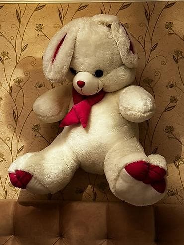 Məktəb çantaları: Nəhəng plyuş dovşan oyuncağı. 100 cm - Rəng: krem-ağ gövdə, tünd — 2