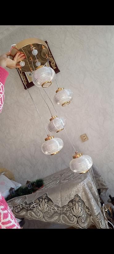 Çılçıraq, 5 lampa, Şüşə