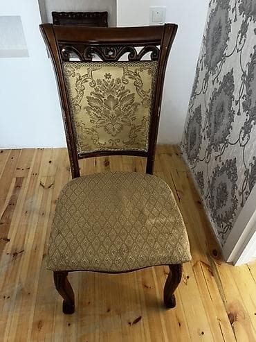 Klassik üslubda taxta stul - Material: bərk taxta karkas, cilalanmış