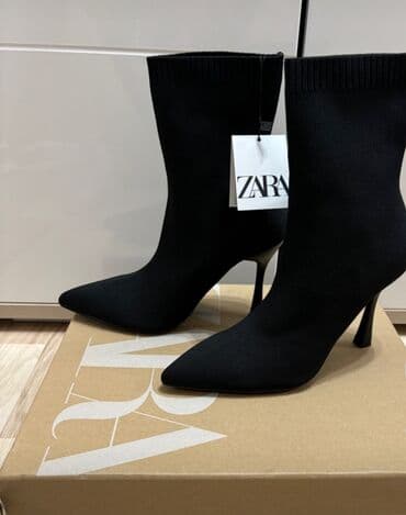 женские черные ботильоны: Zara, Размер: 36, цвет - Черный, Новый — 4