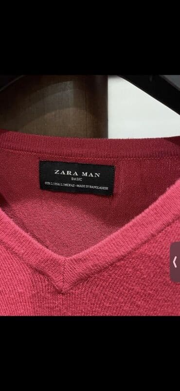Другая мужская одежда: Мужской свитер, Zara, L, цвет - Красный — 2
