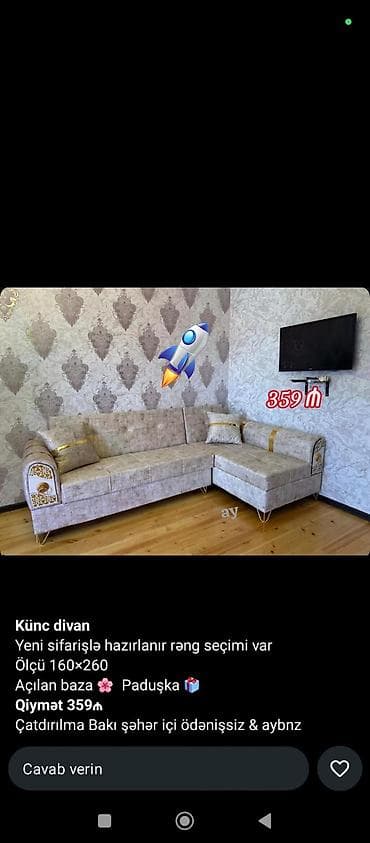 shkaf mebel: Künc divan — 1