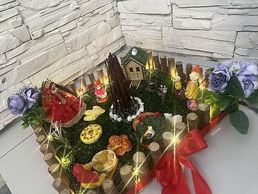 su kenleri: Novruz temalı dekorativ kompozisiya - Əl işidir: taxta lövhə üzərində — 4