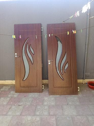 taxta tavan sekilleri: Ağac dekorlu iki ədəd qapı dəsti - Material: taxta teksturalı — 3