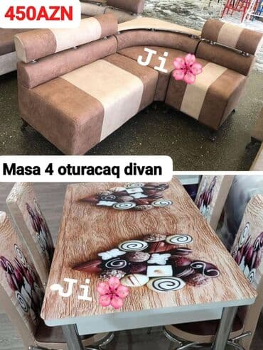 parçaların topdan satışı: Qonaq otağı üçün, Açılmayan, Dördbucaq masa, 4 stul — 4