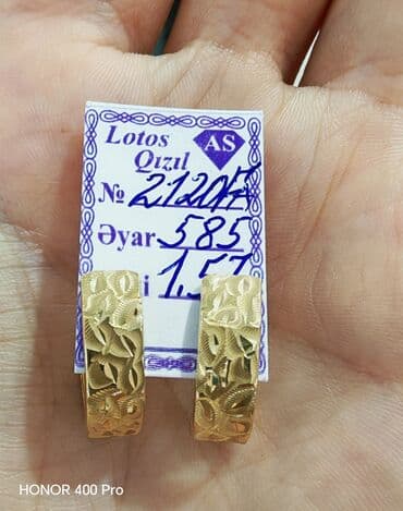 Sırğa, Sarı qızıl, 585 Əyar, 157 g lalafo.az -da Sırğa, Sarı qızıl, 585 Əyar, 157 g